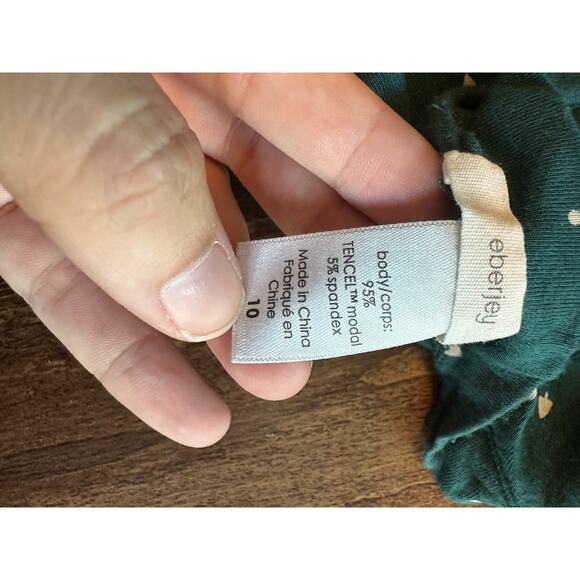 Eberjey soft cotton long sleeve pajama set green christmas tree size 6/10 - Picture 6 of 6